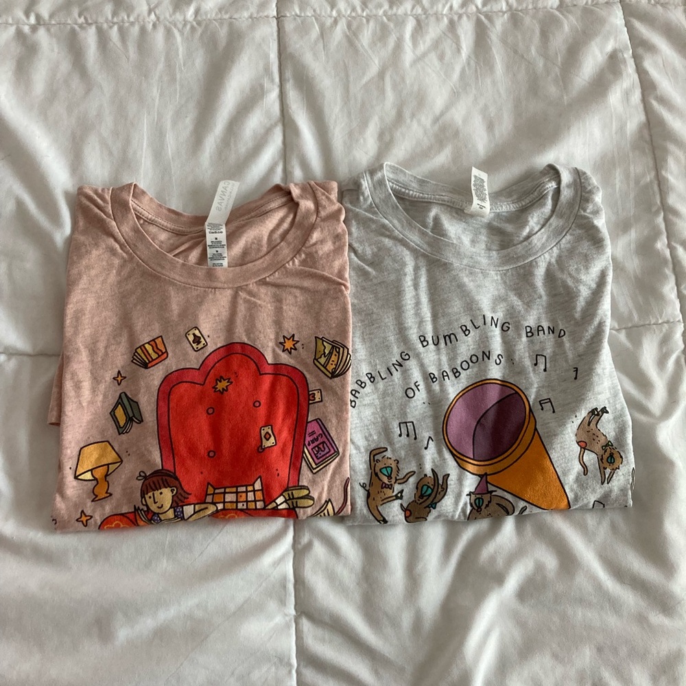Literary t shirt bundle, size medium
